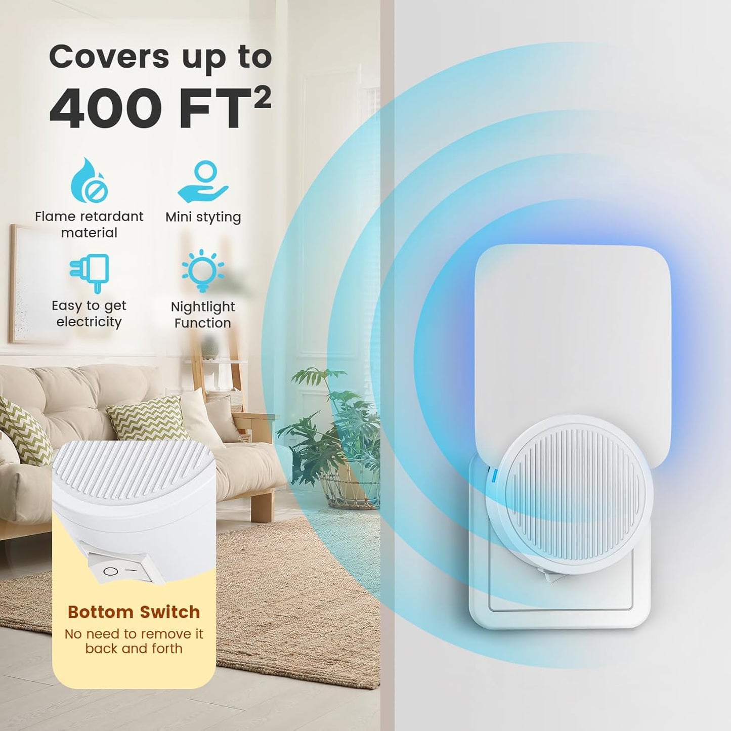 Indoor Fly & Mosquito Trap – Plug-in Bug Light for Fruit Flies, Gnats & Moths