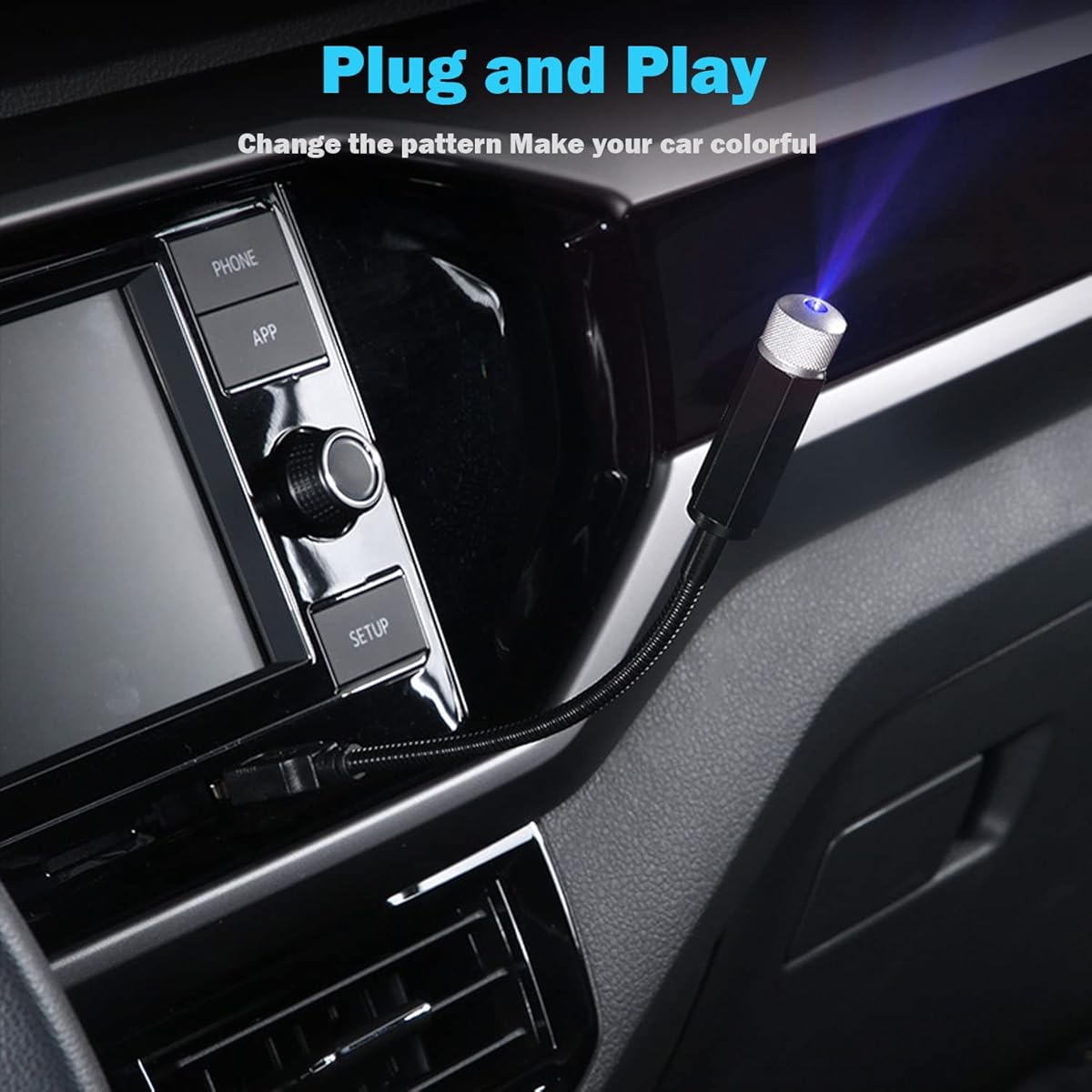 Mini LED Car Star Light – Adjustable Star Projector for Car & Home