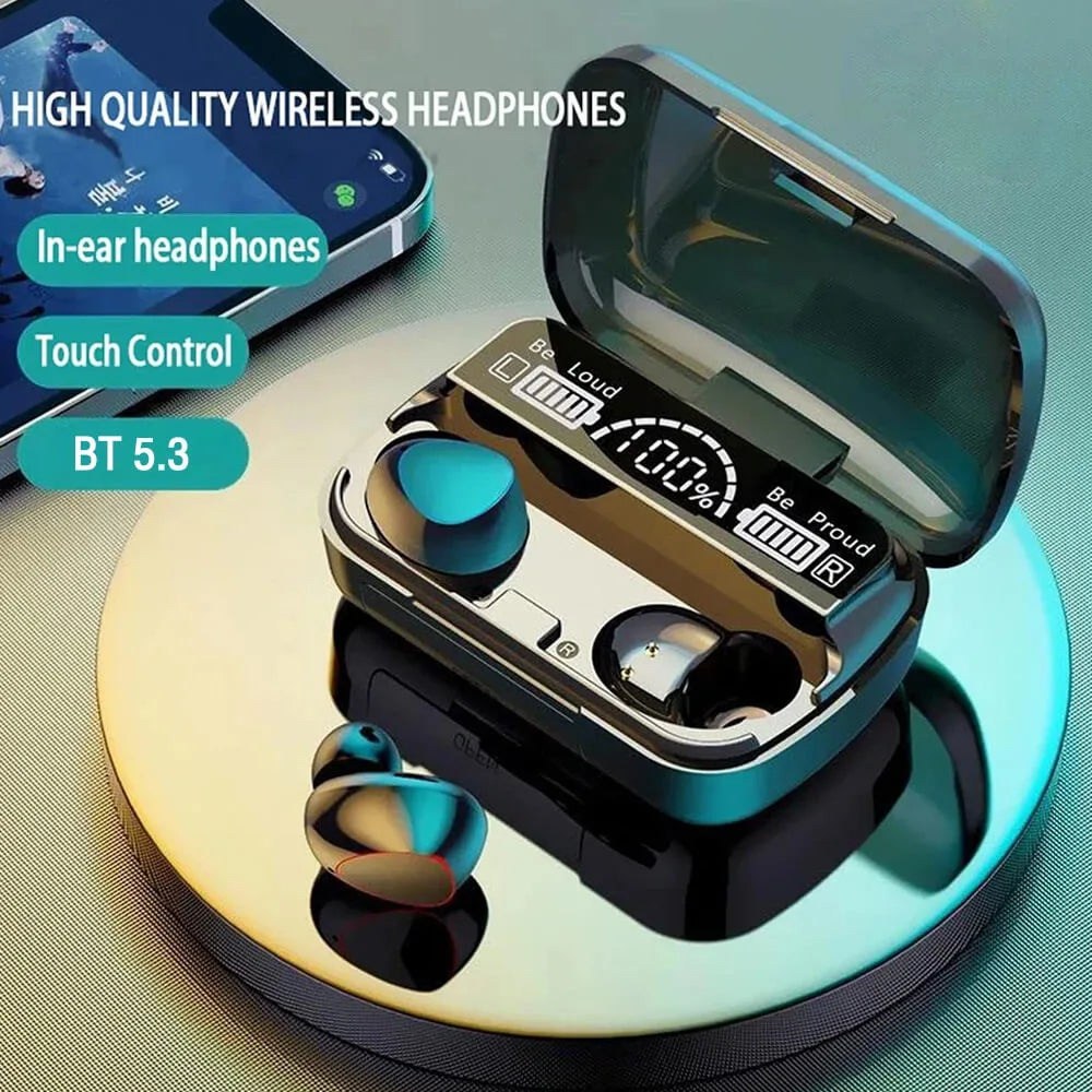 M10 TWS Wireless Earbuds – Bluetooth 5.1 with LED Display & Long Battery Life