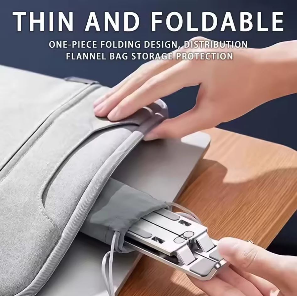 Adjustable Foldable Laptop Stand – Portable 6-Level ABS Holder for Laptops & Tablets