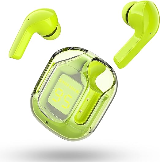T6 Crystal Wireless Earphones with LED Display & Bluetooth 5.3