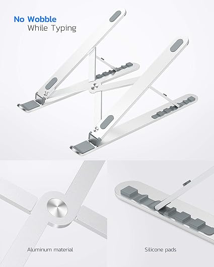 Adjustable Foldable Laptop Stand – Portable 6-Level ABS Holder for Laptops & Tablets