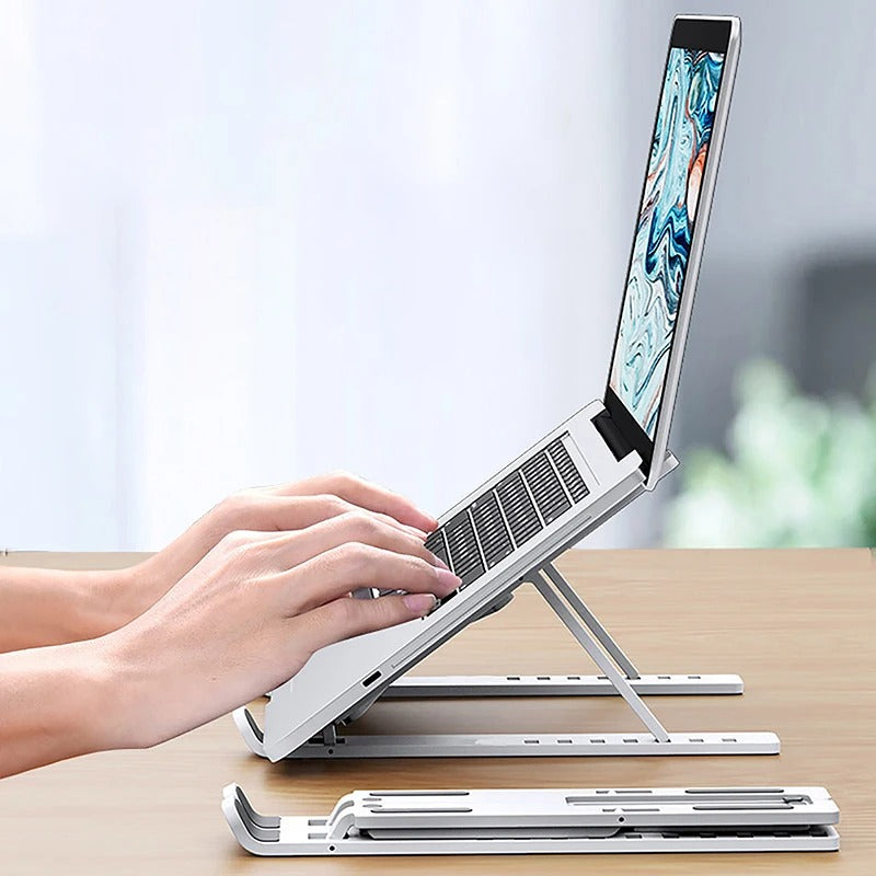 Adjustable Foldable Laptop Stand – Portable 6-Level ABS Holder for Laptops & Tablets