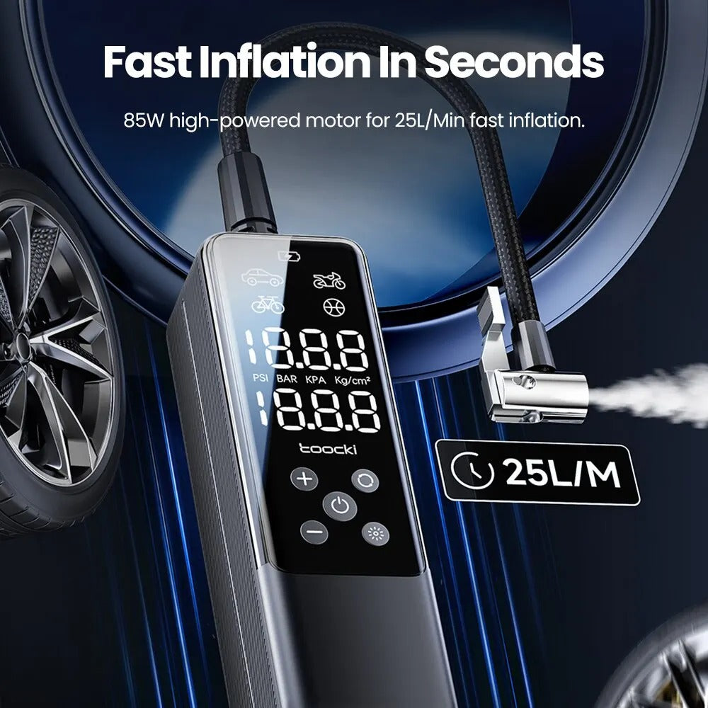 Multifunctional Air Pump – Fast & Portable Tire Inflator with LED Display