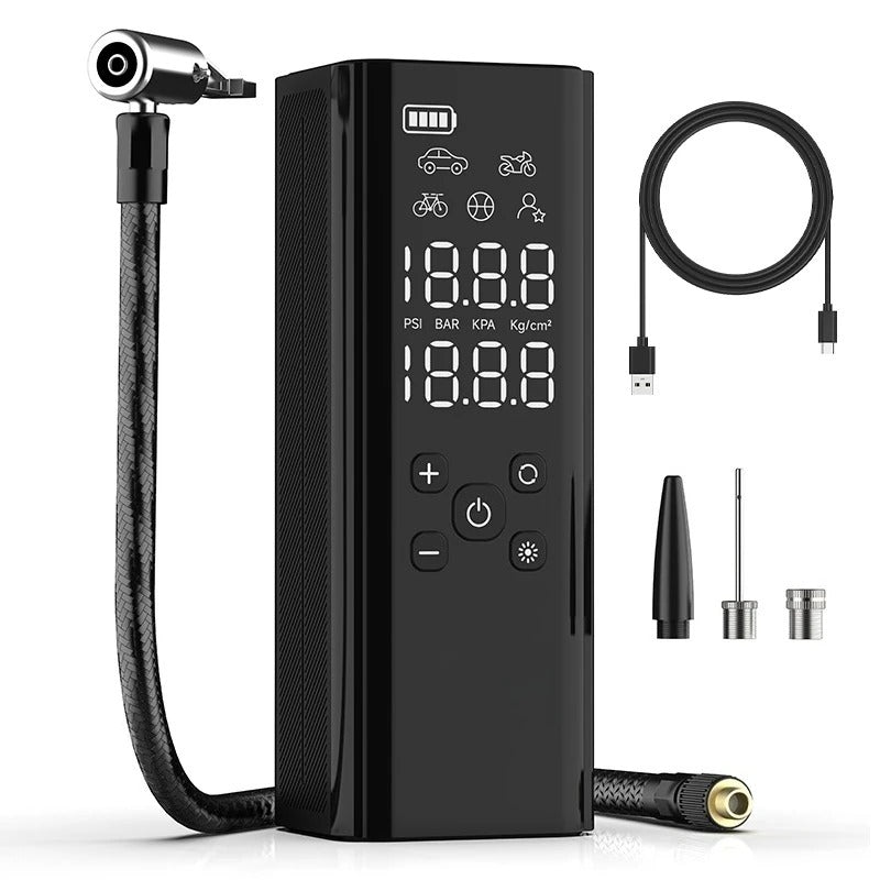 Multifunctional Air Pump – Fast & Portable Tire Inflator with LED Display