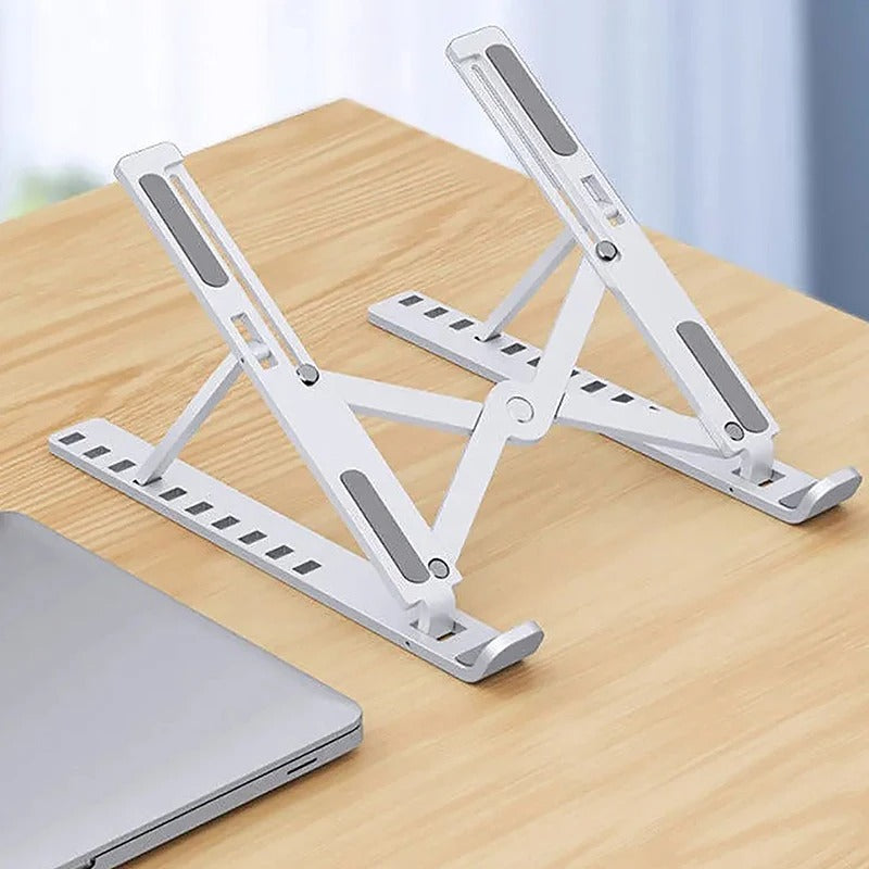 Adjustable Foldable Laptop Stand – Portable 6-Level ABS Holder for Laptops & Tablets