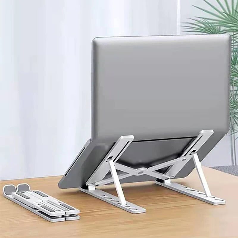 Adjustable Foldable Laptop Stand – Portable 6-Level ABS Holder for Laptops & Tablets