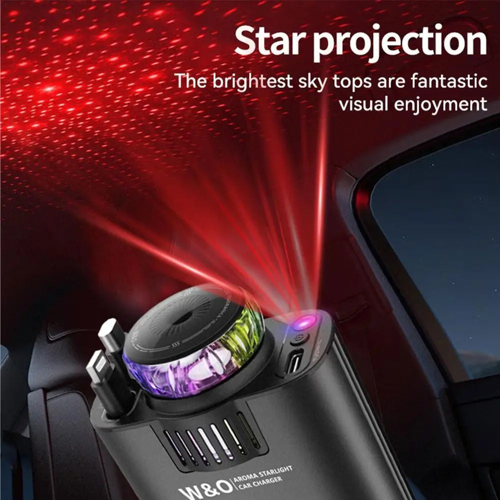 ⚡5-in-1 Starlight Car Charger – Power, Style & Freshness on the Go