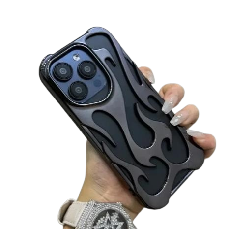 Glossy Flame Cutout Phone Case