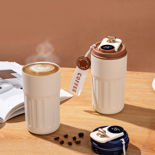 Smart Temperature Display Travel Mug – Stainless Steel Insulated Cup with Leak-Proof Lid