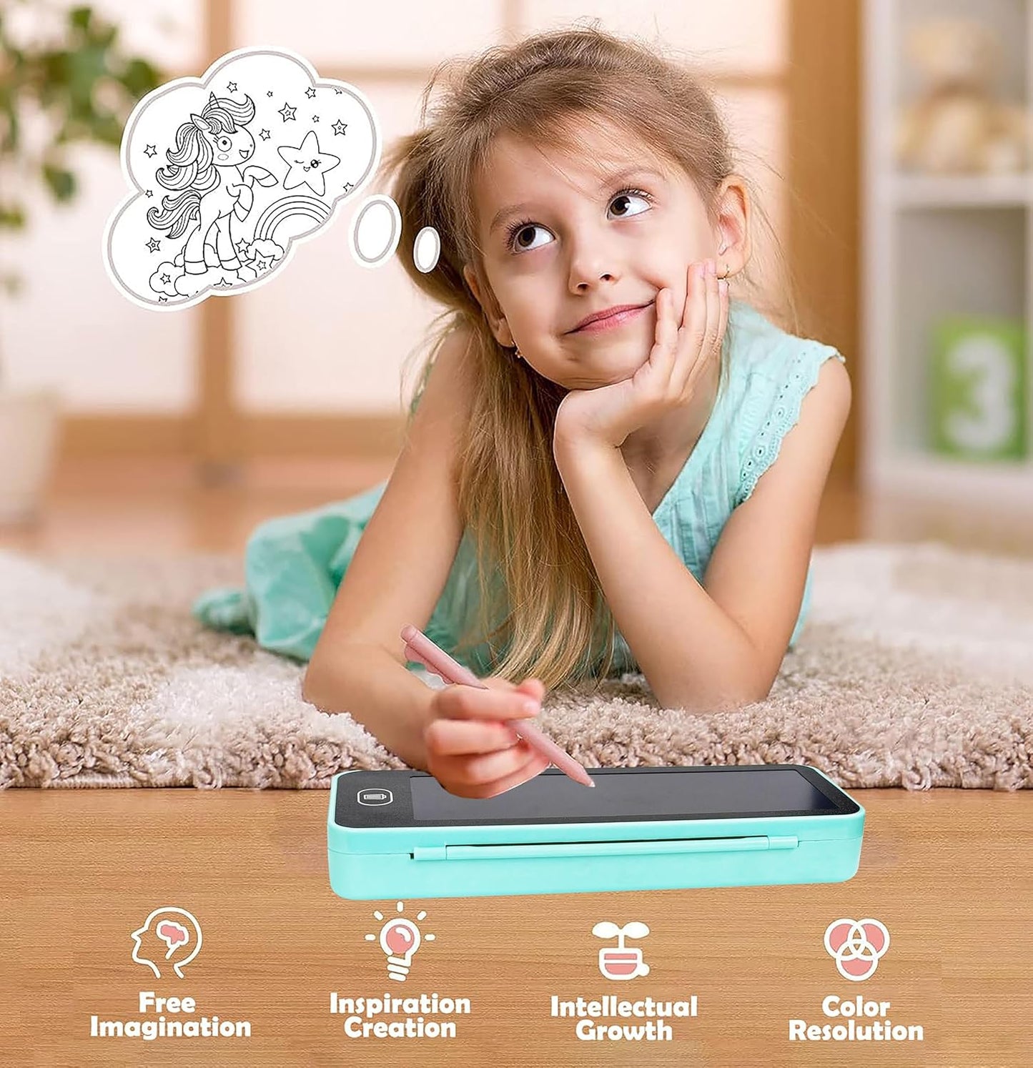 Kids Pencil Box with LCD Drawing Tablet – Storage & Learning in One