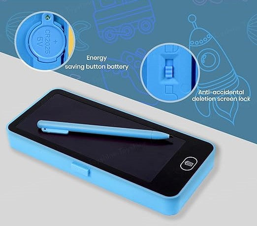 Kids Pencil Box with LCD Drawing Tablet – Storage & Learning in One