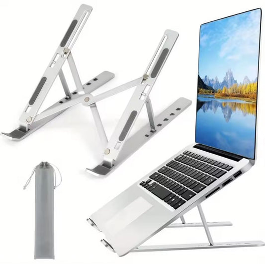 Adjustable Foldable Laptop Stand – Portable 6-Level ABS Holder for Laptops & Tablets