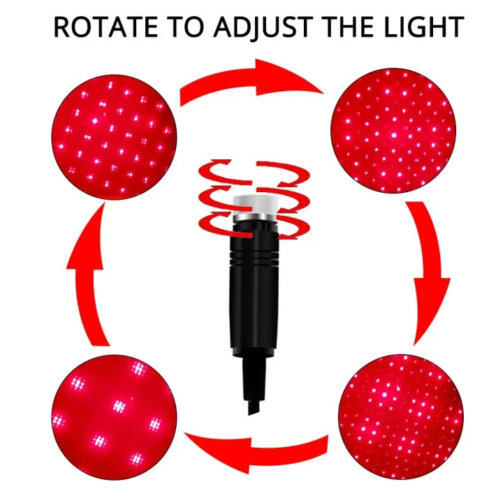Mini LED Car Star Light – Adjustable Star Projector for Car & Home