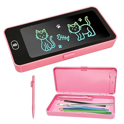 Kids Pencil Box with LCD Drawing Tablet – Storage & Learning in One