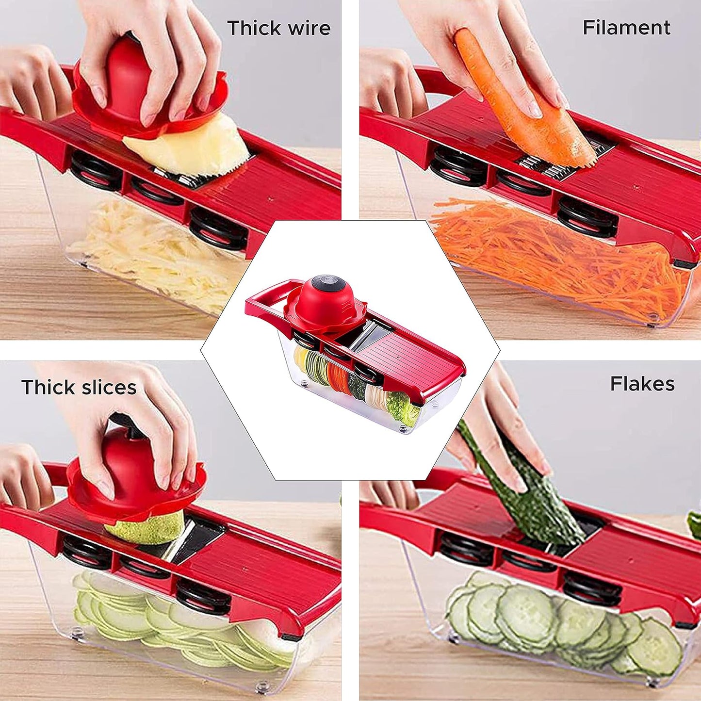 All-in-One Kitchen Slicer – 6 Blades, Peeler & Easy Cleaning