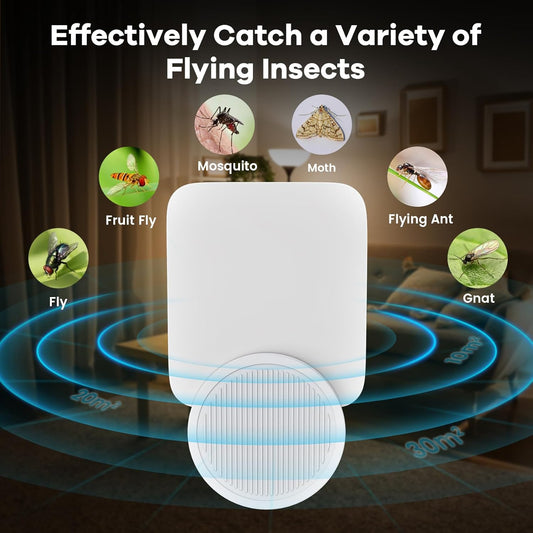 Indoor Fly & Mosquito Trap – Plug-in Bug Light for Fruit Flies, Gnats & Moths