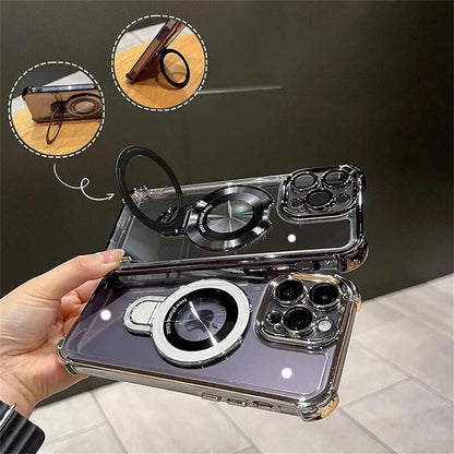 Airbag Anti-Drop iPhone Case | Invisible Ring Holder & Magnetic Kickstand for iPhone 15/14/13 Pro Max
