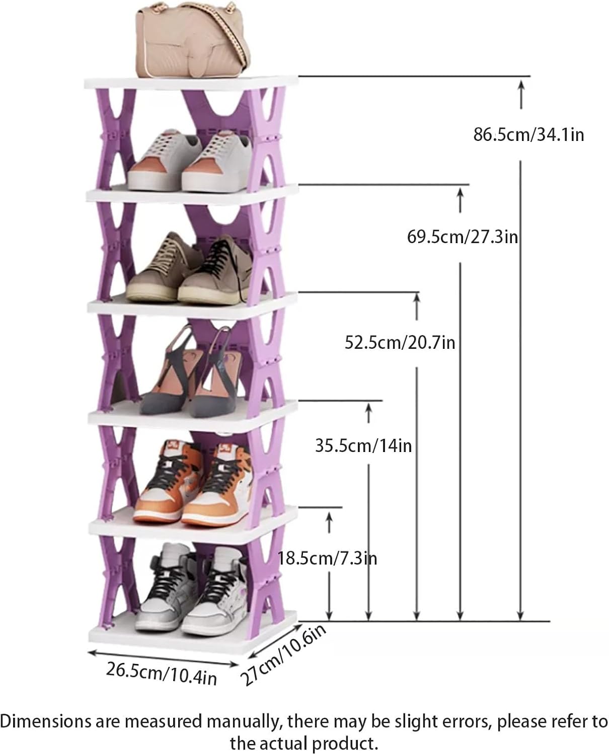 Adjustable Shoe & Item Rack – Durable 6-Tier Design