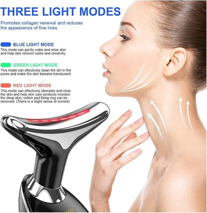 Anti Wrinkle Beauty Apparatus – Neck & Face Lifting Device with EMS & LED