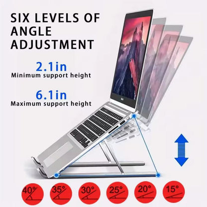 Adjustable Foldable Laptop Stand – Portable 6-Level ABS Holder for Laptops & Tablets