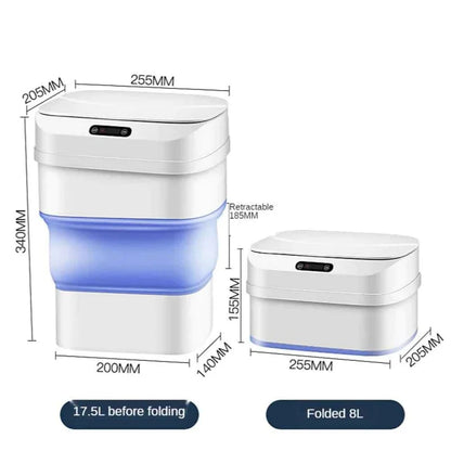 Smart Sensor Folding Infrared Trash Can – Touchless, Space‑Saving & Stylish