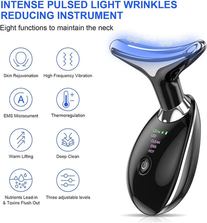 Anti Wrinkle Beauty Apparatus – Neck & Face Lifting Device with EMS & LED