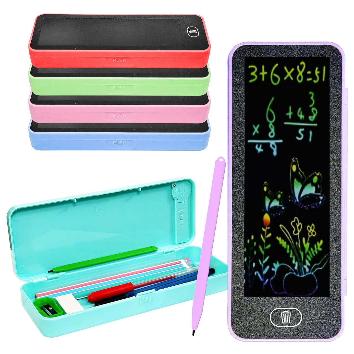 Kids Pencil Box with LCD Drawing Tablet – Storage & Learning in One