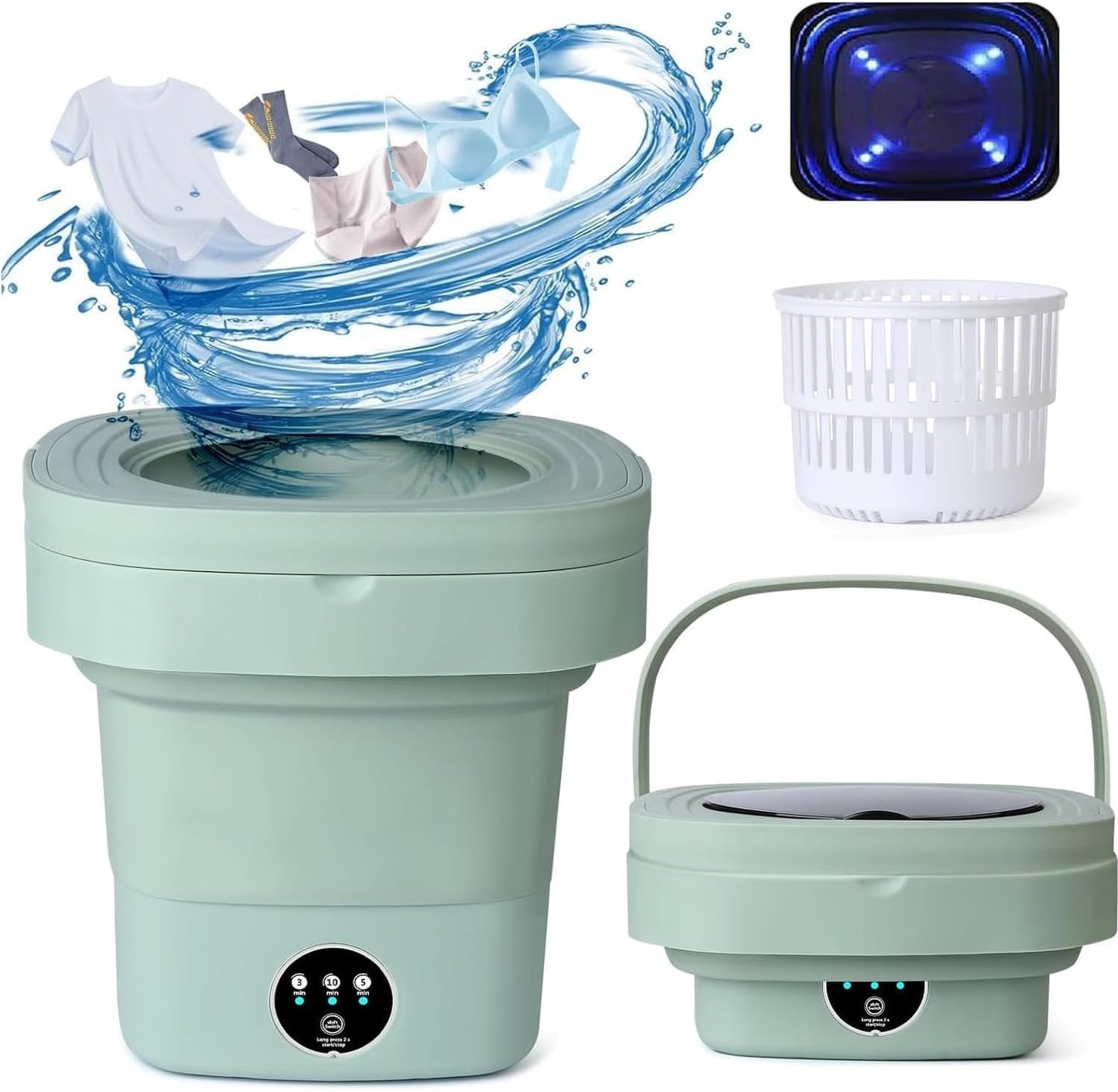 Foldable Mini Laundry Machine – Portable Collapsible Washer for Travel & Home