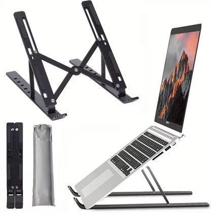 Adjustable Foldable Laptop Stand – Portable 6-Level ABS Holder for Laptops & Tablets