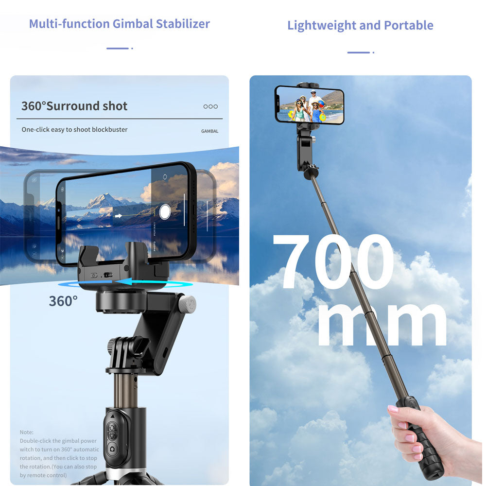 Smart Handheld Gimbal – 3-in-1 Selfie Stick, Tripod & Stabilizer