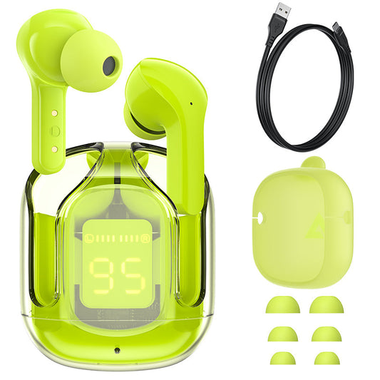 T6 Crystal Wireless Earphones with LED Display & Bluetooth 5.3
