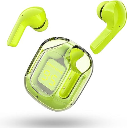 T6 Crystal Wireless Earphones with LED Display & Bluetooth 5.3