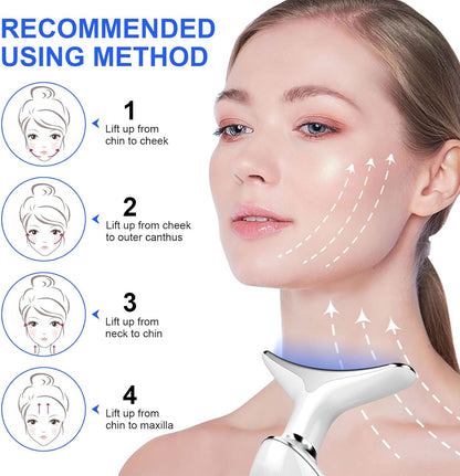 Anti Wrinkle Beauty Apparatus – Neck & Face Lifting Device with EMS & LED