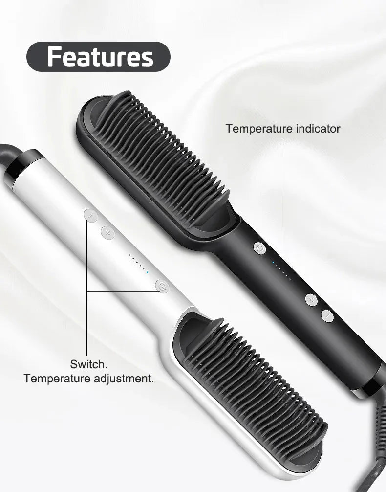 Electric Hair Straightening Comb with Temperature Control