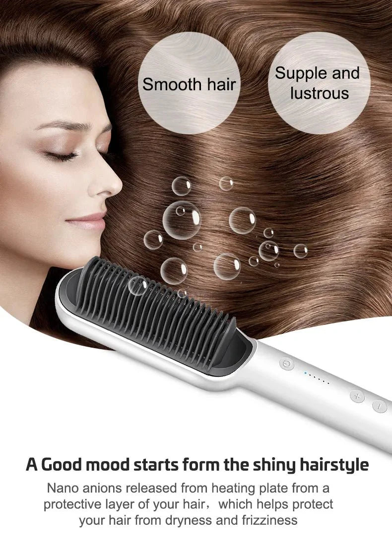 Electric Hair Straightening Comb with Temperature Control