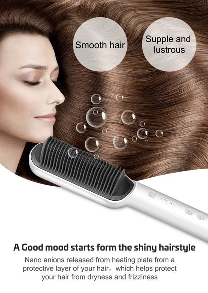 Electric Hair Straightening Comb with Temperature Control