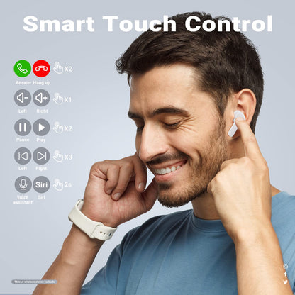 T6 Crystal Wireless Earphones with LED Display & Bluetooth 5.3