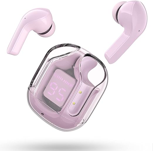 T6 Crystal Wireless Earphones with LED Display & Bluetooth 5.3