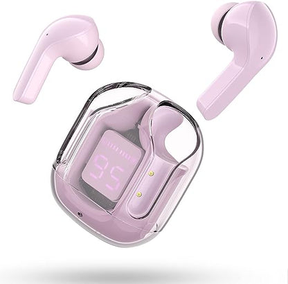 T6 Crystal Wireless Earphones with LED Display & Bluetooth 5.3