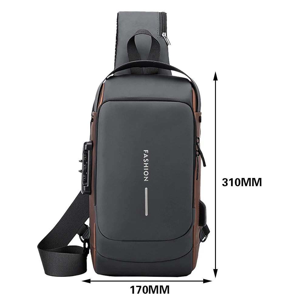 Fashion Crossbody Bag Anti-theft Sling Backpack With Password Lock