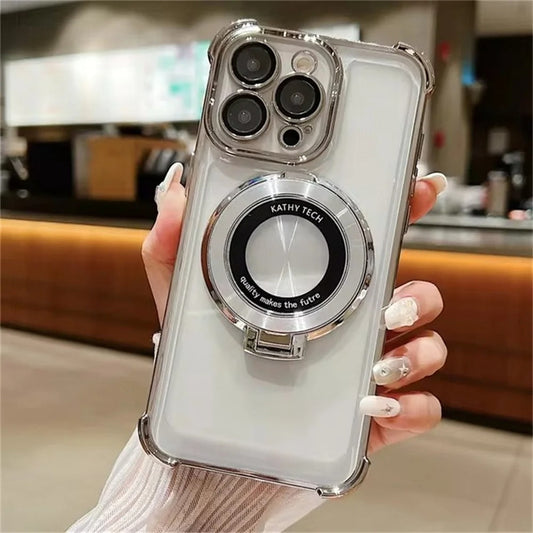 Airbag Anti-Drop iPhone Case | Invisible Ring Holder & Magnetic Kickstand for iPhone 15/14/13 Pro Max