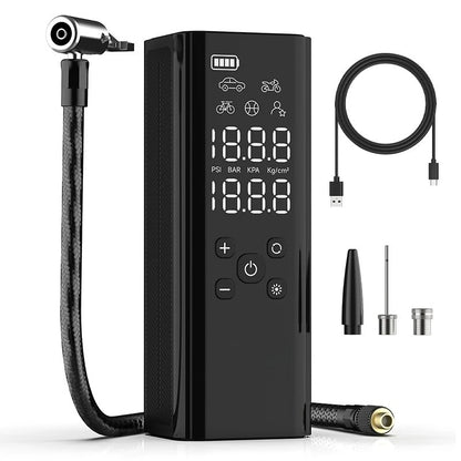 Multifunctional Air Pump – Fast & Portable Tire Inflator with LED Display