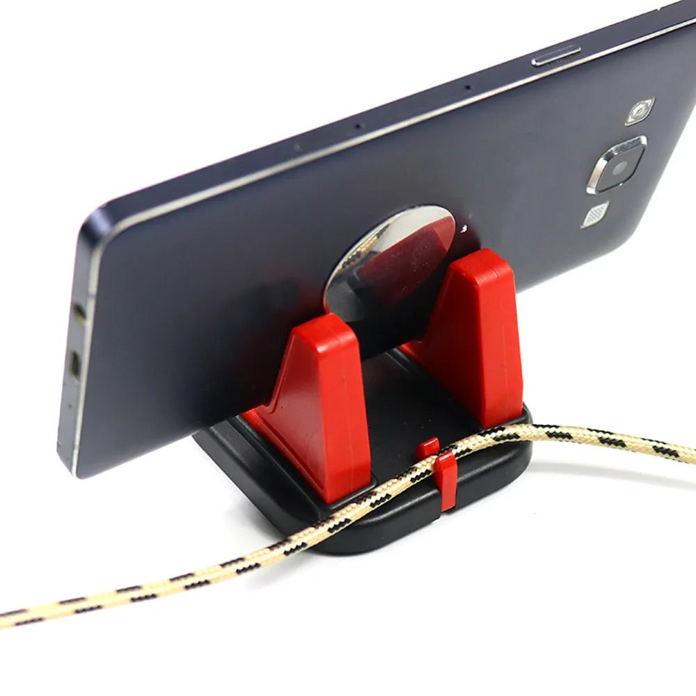 Dashboard Car Phone Holder – 360° Rotating Silicone Mount for Smartphones