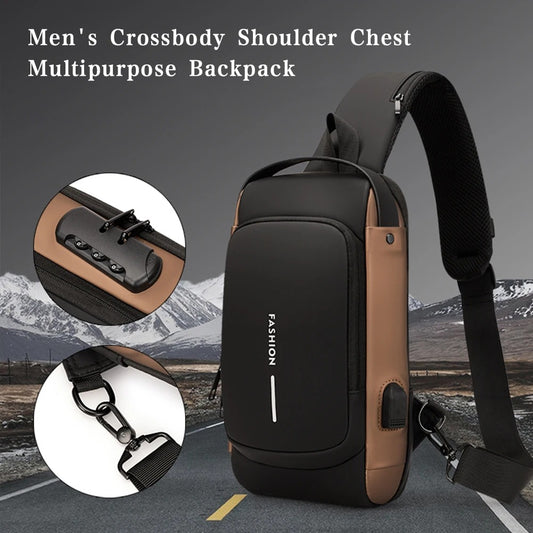 Fashion Crossbody Bag Anti-theft Sling Backpack With Password Lock