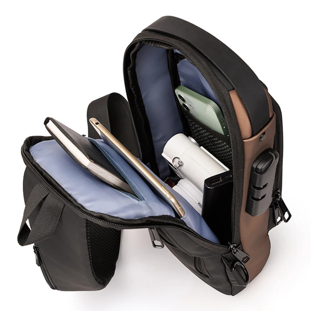 Fashion Crossbody Bag Anti-theft Sling Backpack With Password Lock