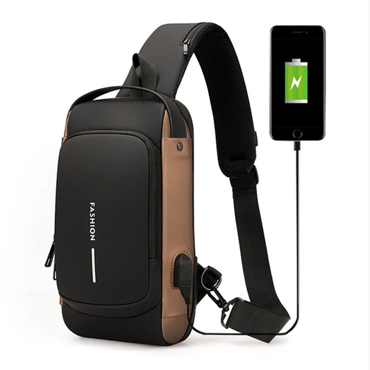 Fashion Crossbody Bag Anti-theft Sling Backpack With Password Lock
