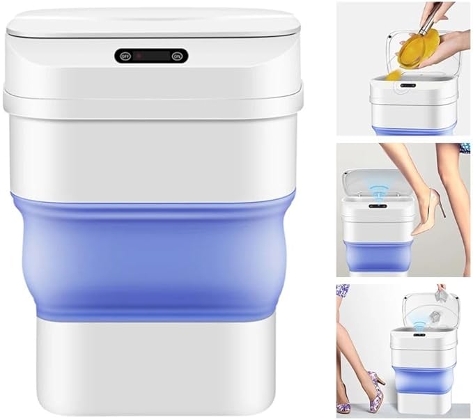 Smart Sensor Folding Infrared Trash Can – Touchless, Space‑Saving & Stylish