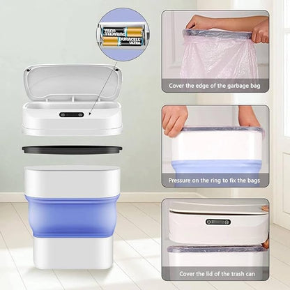 Smart Sensor Folding Infrared Trash Can – Touchless, Space‑Saving & Stylish