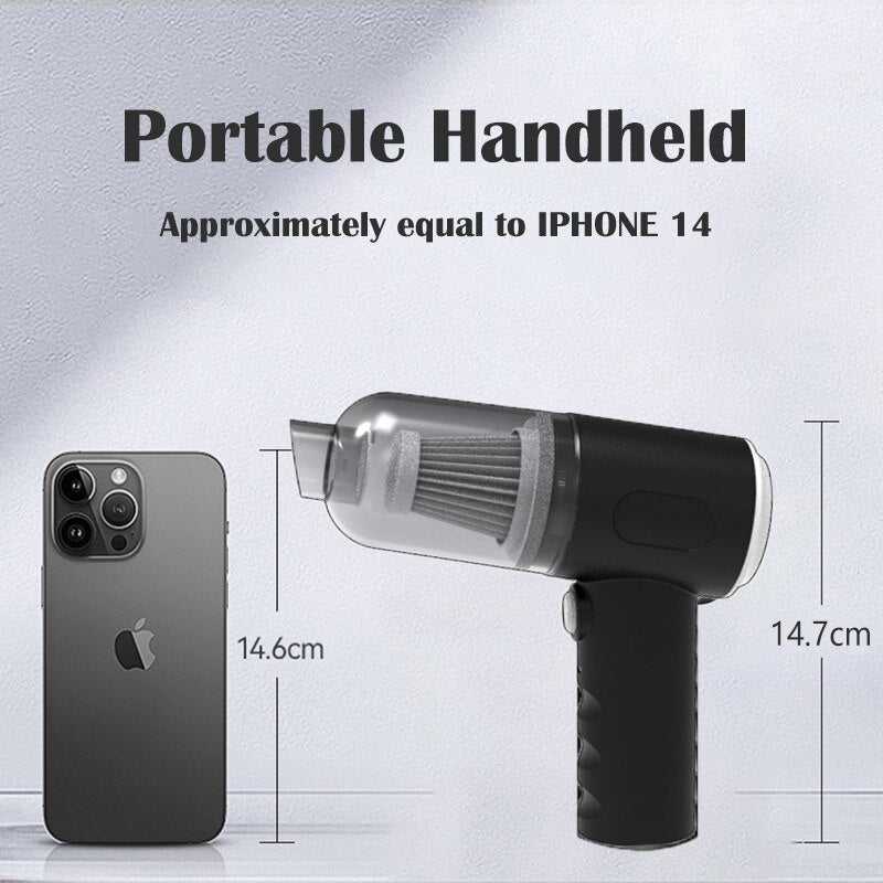Mini Handheld Vacuum for Car & Home – Dual Attachments